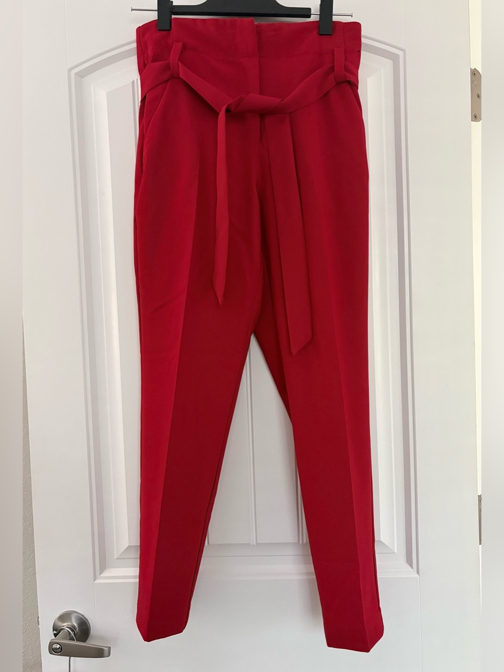 New York & Company Red High-Waist Pants w/ Belt